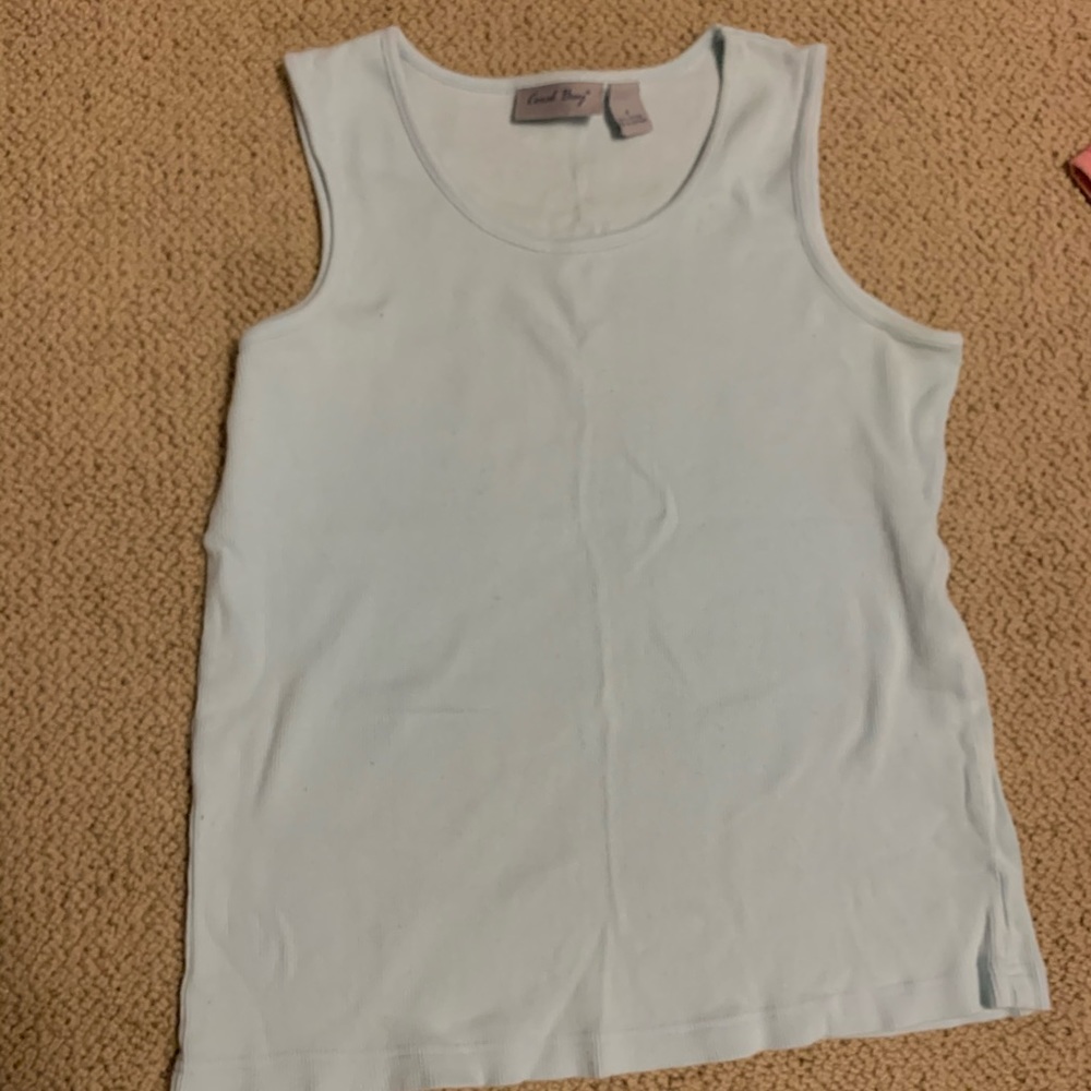 Light blue knit tank top